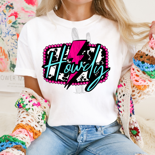 Pink Bolt Howdy **DTF Transfer**