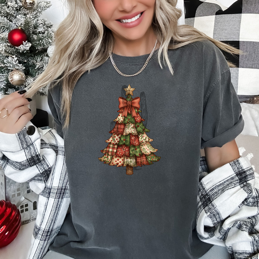 Faux Patchwork Tree  **DTF Transfer**