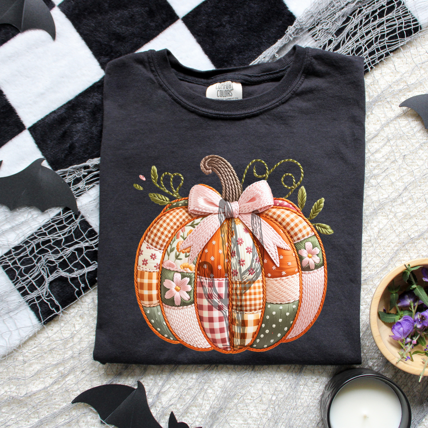 Faux Quilt Pumpkin **DTF Transfer**