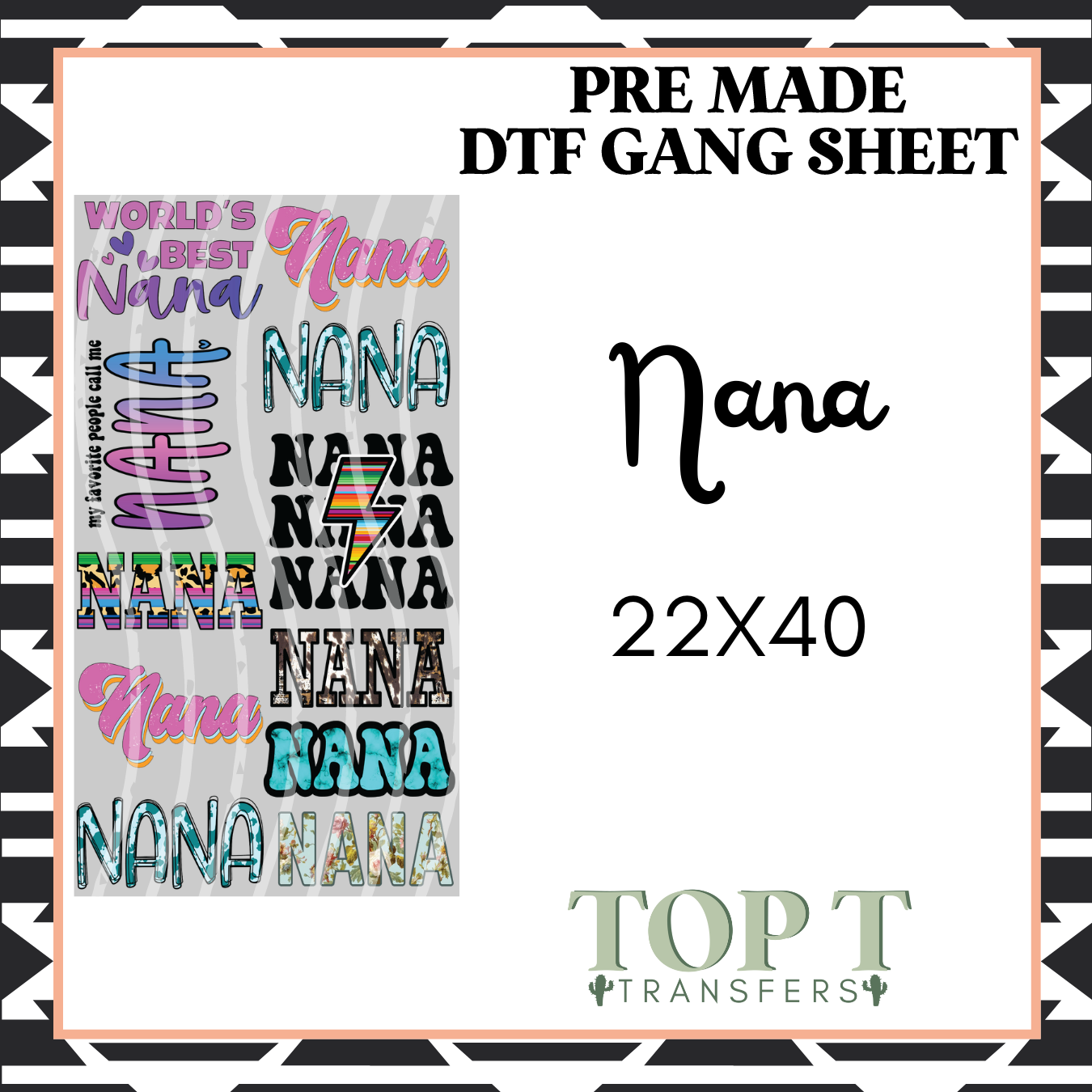 NANA **Pre Made DTF Gang Sheet**
