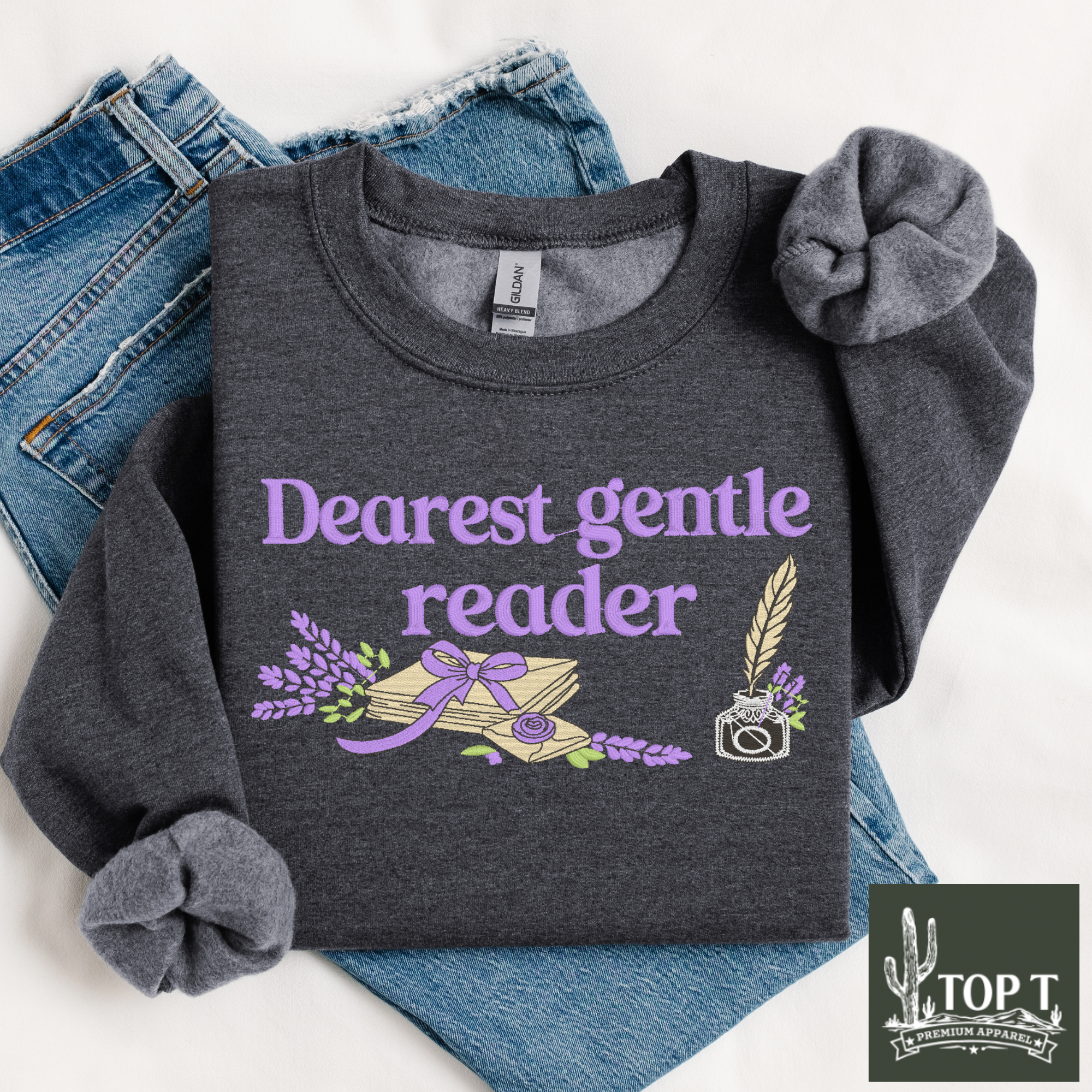 Dearest Gentle Reader **Embroidered Crewneck**
