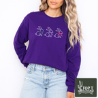 Bunny Trio  **Embroidered Crewneck**