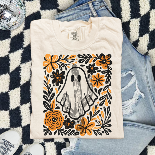 Ghost Floral **DTF Transfer**