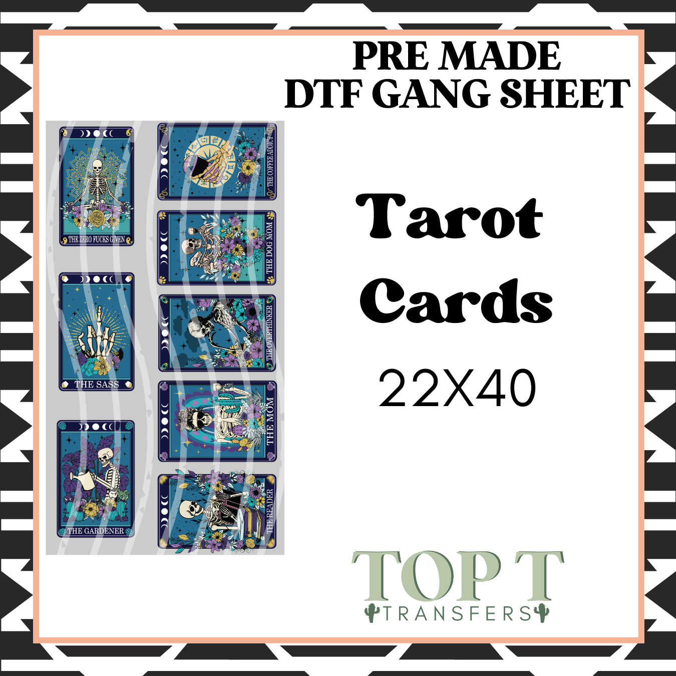 TAROT CARDS (PRE MADE DTF GANG SHEET - 2-5 business day TAT)