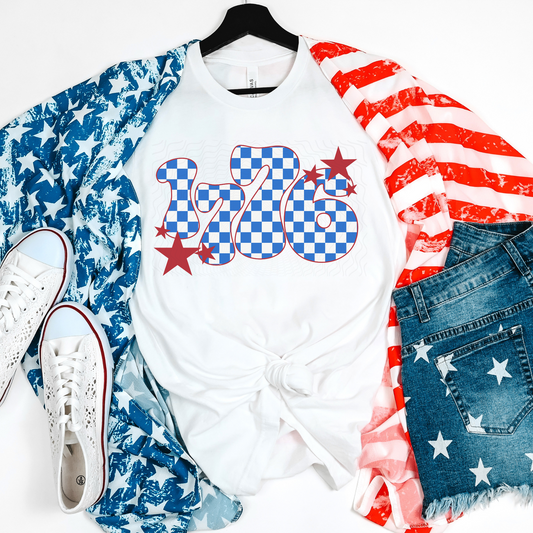 Checkered 1776 **DTF Transfer**