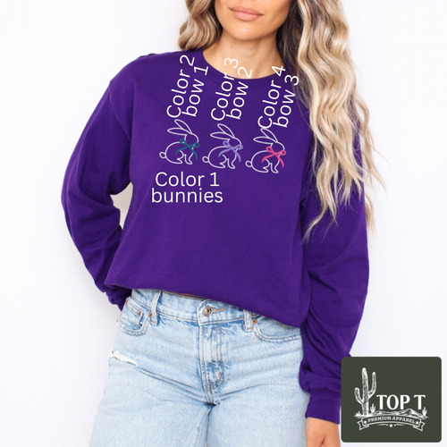 Bunny Trio  **Embroidered Crewneck**