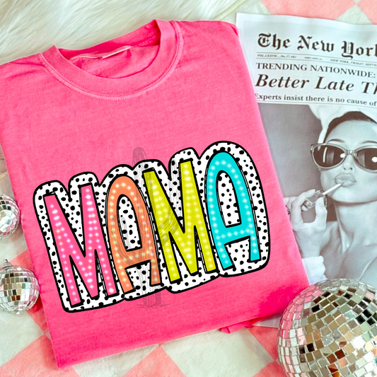 Colorful Dalmatian Dot Mama **DTF Transfer**