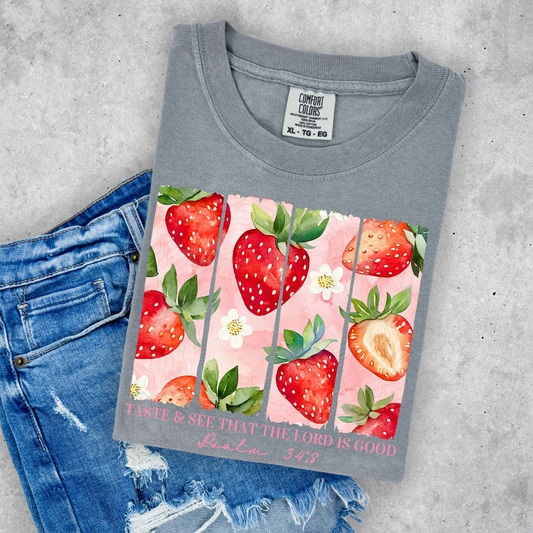Taste and See Strawberries **DTF Transfer**
