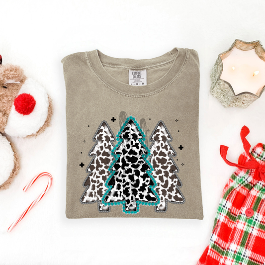 Cow Print Christmas Trees **DTF Transfer**