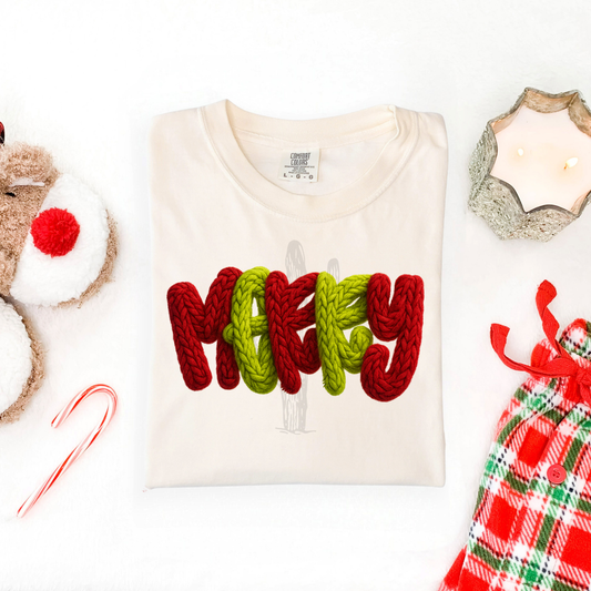Faux Merry Red & Green **DTF Transfer**