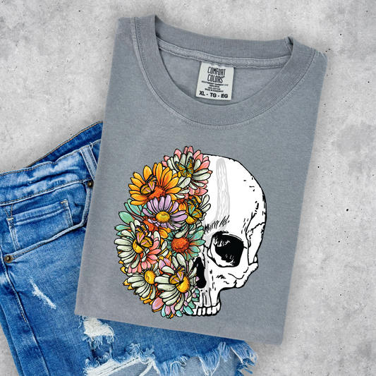 Floral Skull **DTF Transfer**