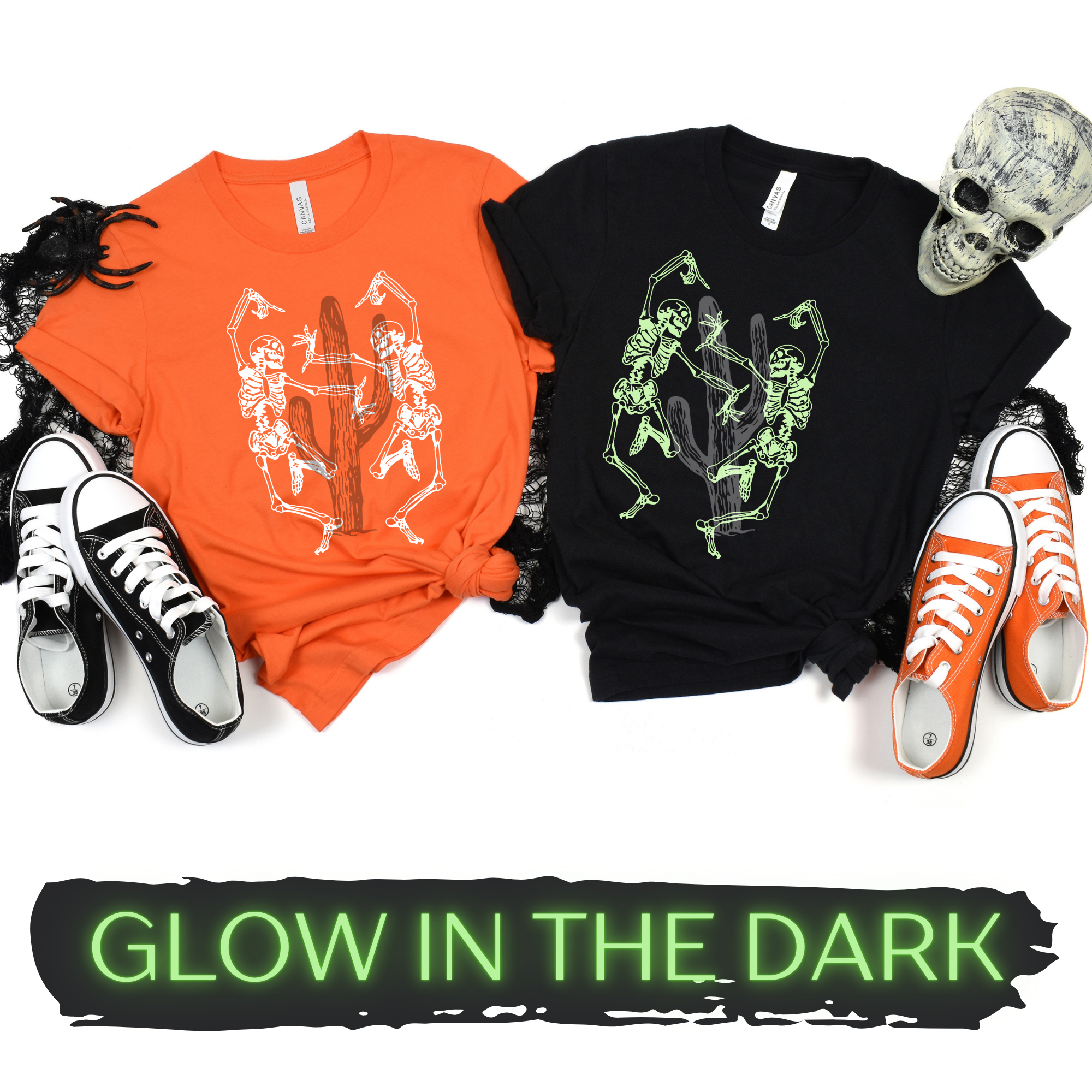 Dancing Skellies **Glow in the Dark DTF Transfer**