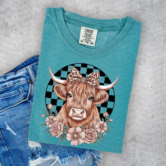 Floral Highland **DTF Transfer**