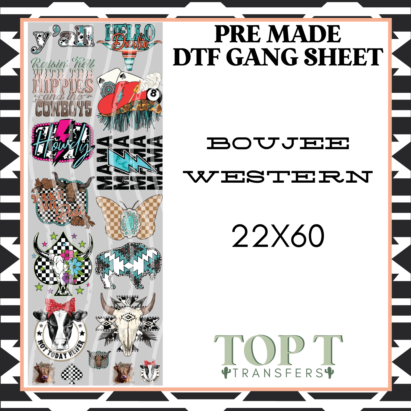 BOUJEE WESTERN (PRE MADE DTF GANG SHEET - 2-5 business day TAT)