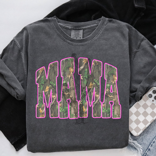 Pink Outline Camo Mama **DTF Transfer**