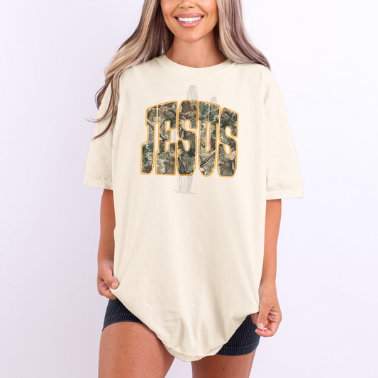 Camo Jesus Orange **DTF Transfer**