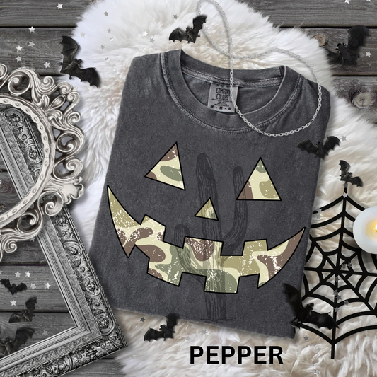 Camo Jack-o’-Lantern - Comfort Color Graphic Tee