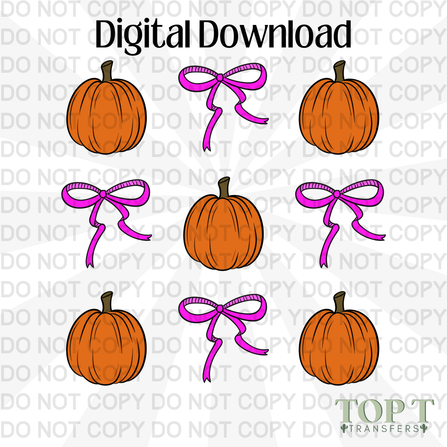PUMPKINS AND BOWS (DIGITAL DOWNLOAD PNG)