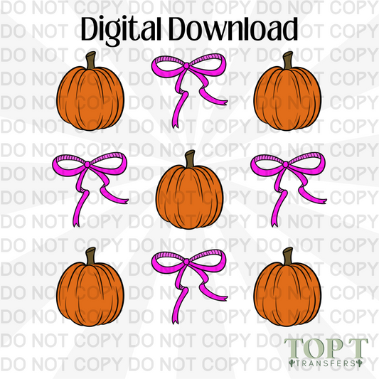 PUMPKINS AND BOWS (DIGITAL DOWNLOAD PNG)