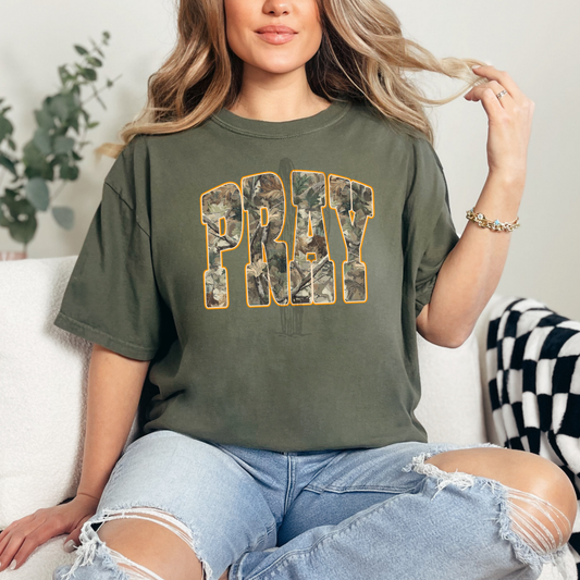 Camo Pray Orange **DTF Transfer**