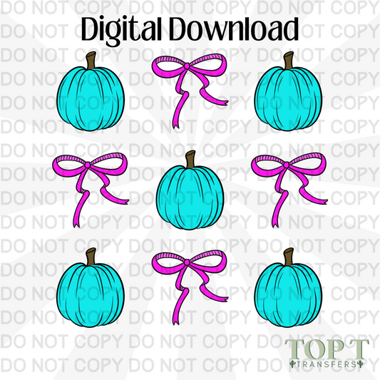 PUMPKINS AND BOWS (DIGITAL DOWNLOAD PNG)