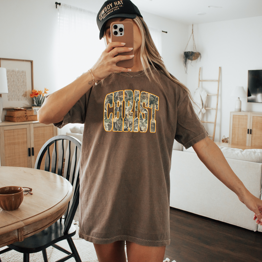 Camo Christ Orange **DTF Transfer**