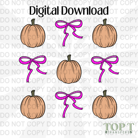 PUMPKINS AND BOWS (DIGITAL DOWNLOAD PNG)