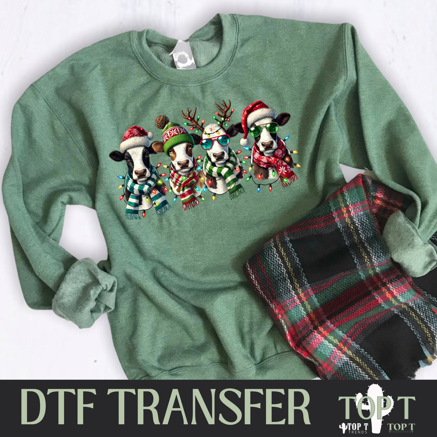 Christmas Cows I DTF Transfer I 2-5 Business Day TAT