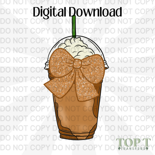 BOW COFFEE - FAUX SEQUIN BOW (DIGITAL DOWNLOAD PNG)