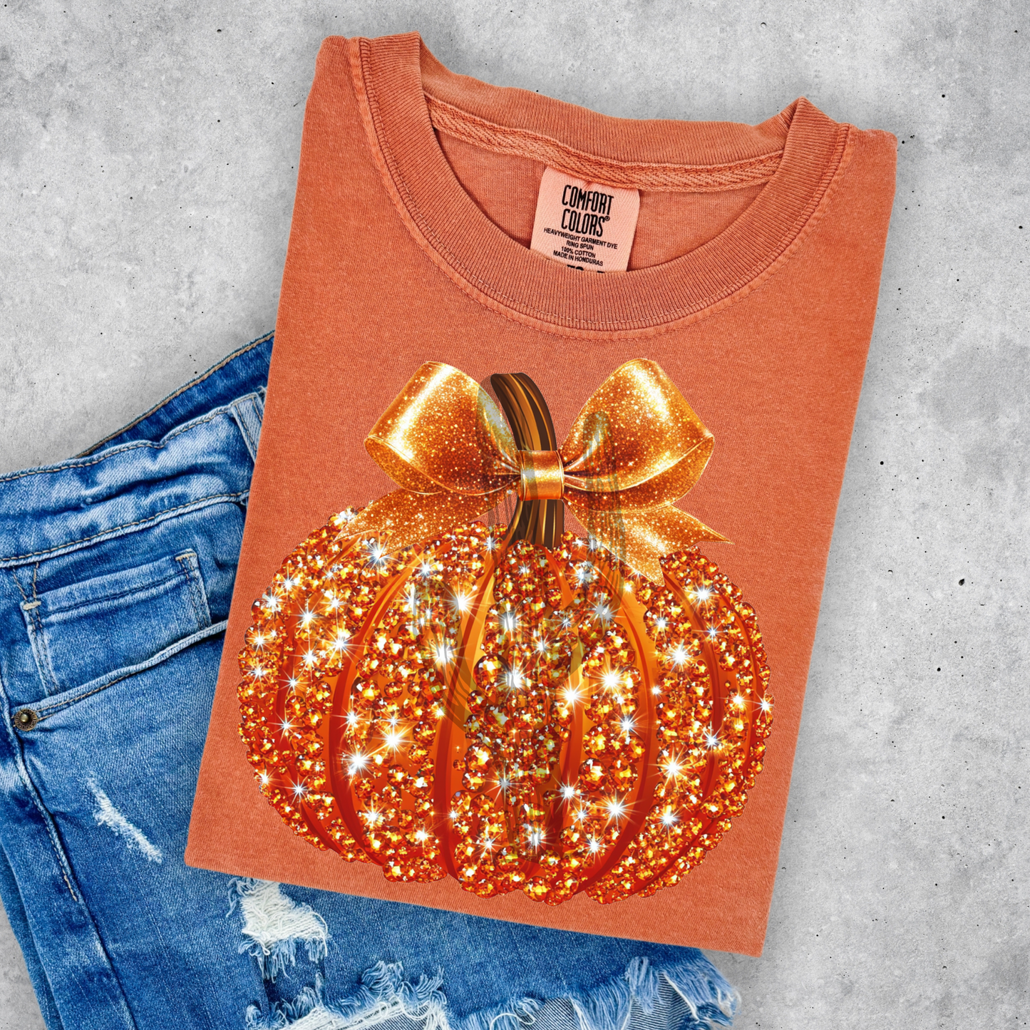 Faux Sparkle Pumpkin **DTF Transfer**