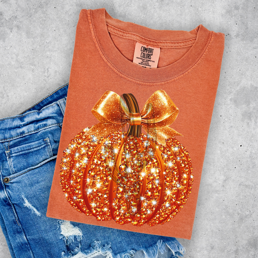 Faux Sparkle Pumpkin **DTF Transfer**