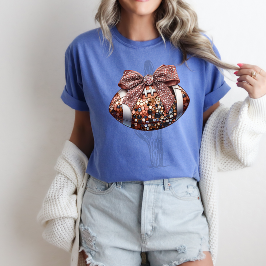 Faux Rhinestone Football **DTF Transfer**