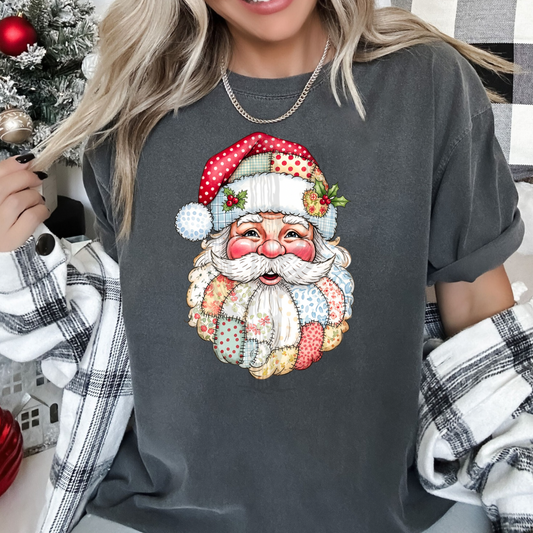 Patchwork Santa **DTF Transfer**