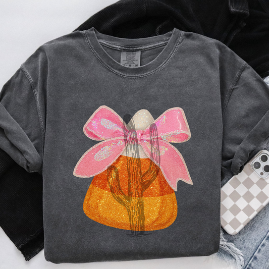 Faux Glitter Candy Corn **DTF Transfer**
