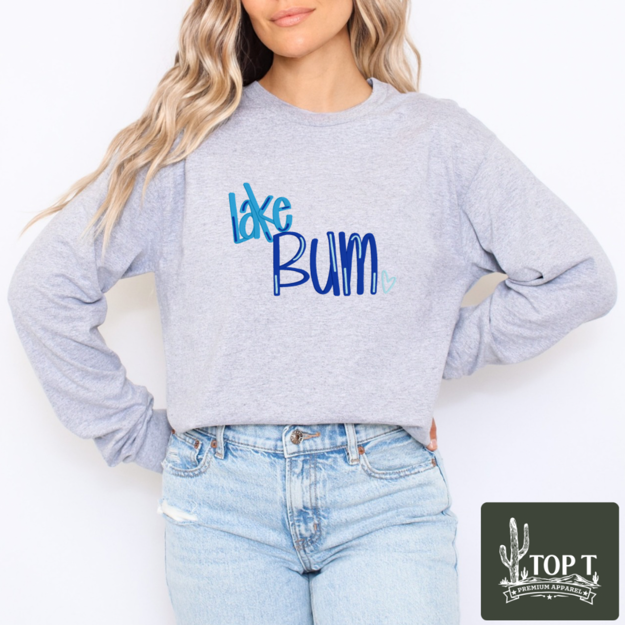 Lake Bum **Embroidered Crewneck**