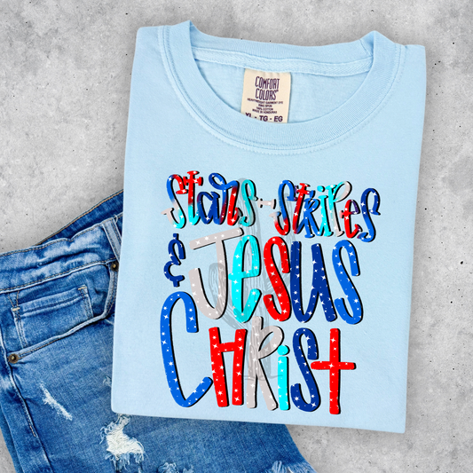 Stars, Strips & Jesus Christ **DTF Transfer**