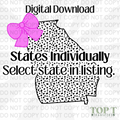 DALMATIAN DOT & BOW - select the state (DIGITAL DOWNLOAD PNG)