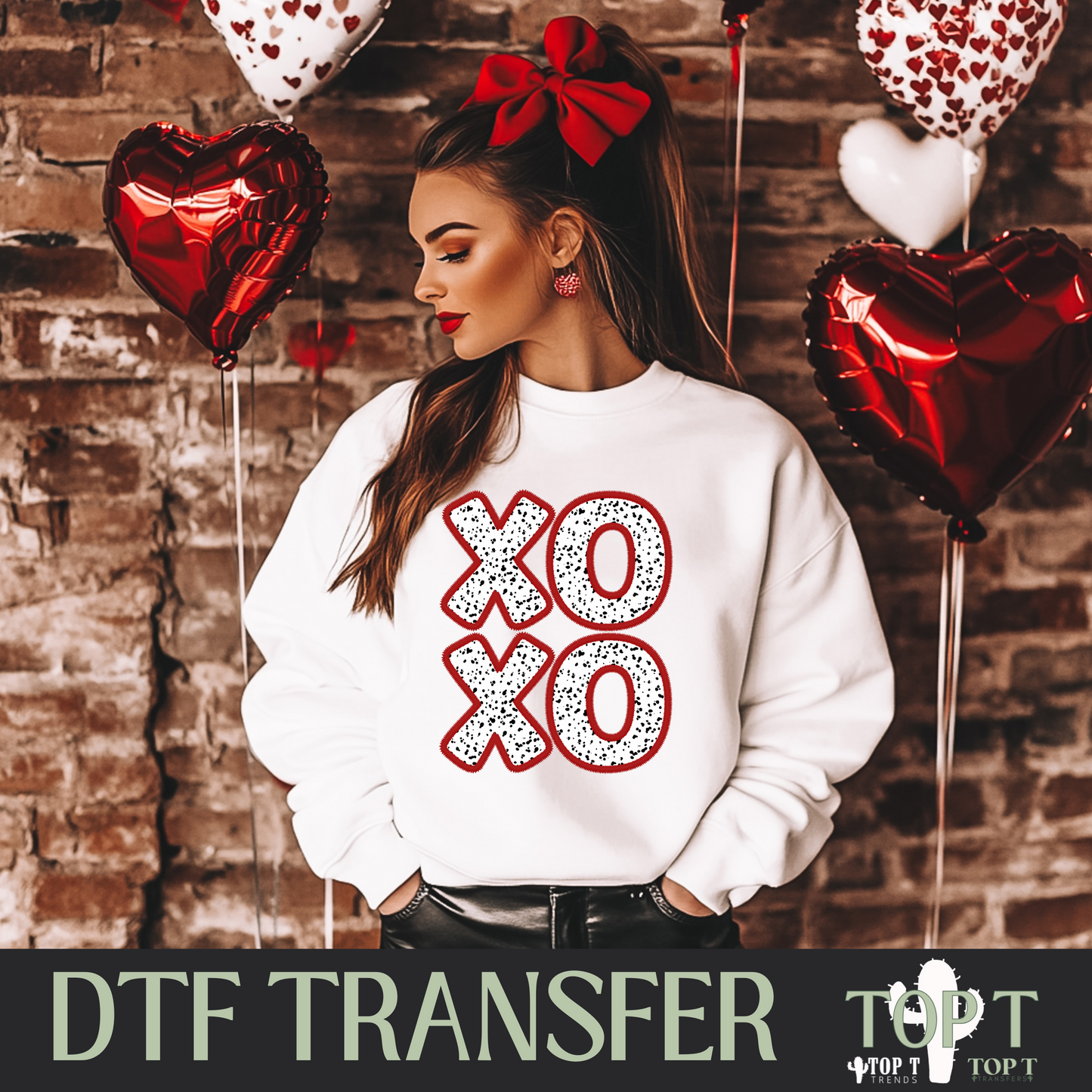 XOXO Red Outline I DTF Transfer I 2-5 Business Day TAT