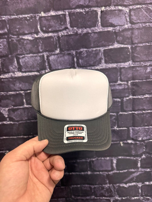 GREY/WHITE **Blank Foam Trucker Hat** 1006