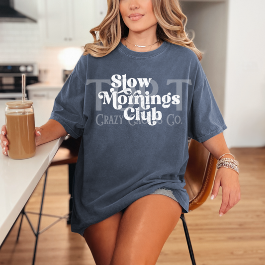 Slow Mornings Club - Comfort Color Graphic Tee