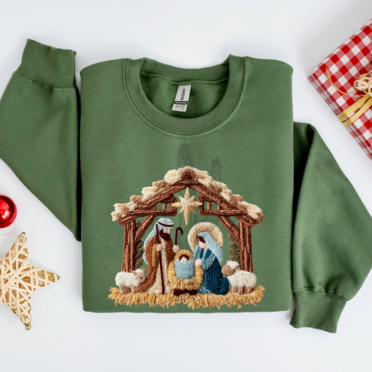 Faux Yarn Nativity **DTF Transfer**