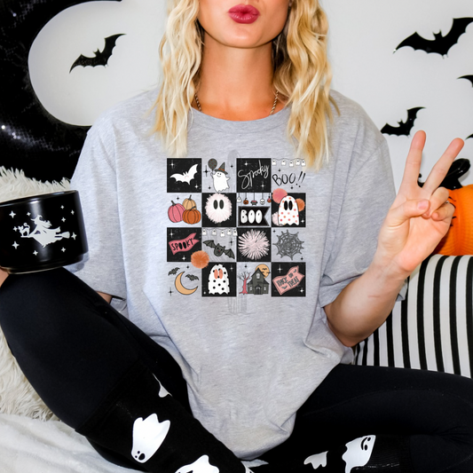 Pink & Orange Halloween Checkers **DTF Transfer**