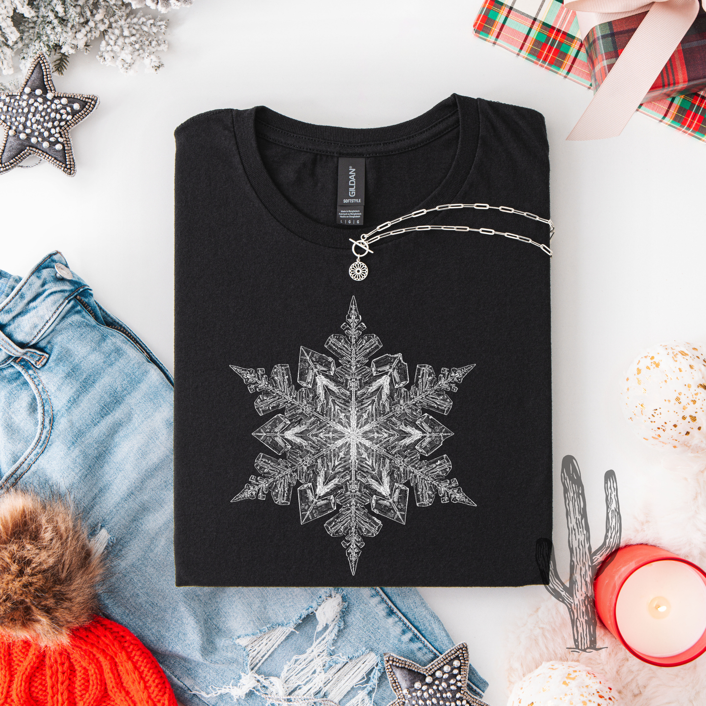 Half Tone Snowflake **DTF Transfer**