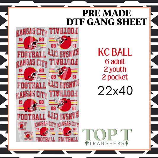 KC BALL (PRE MADE DTF GANG SHEET - 2-5 business day TAT)