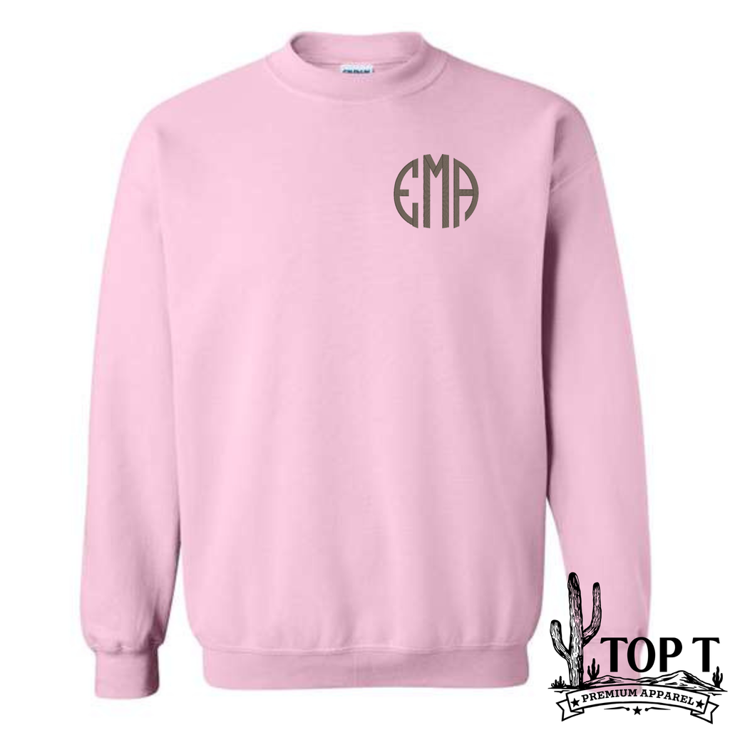 Custom Monogram **Embroidered Crewneck**