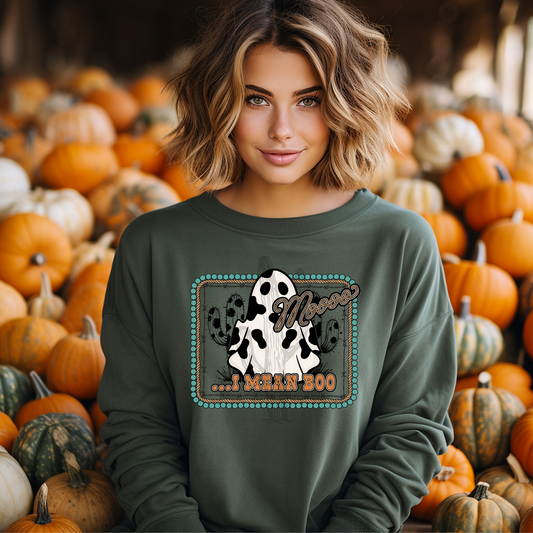 Mooo I Mean Boo **DTF Transfer**