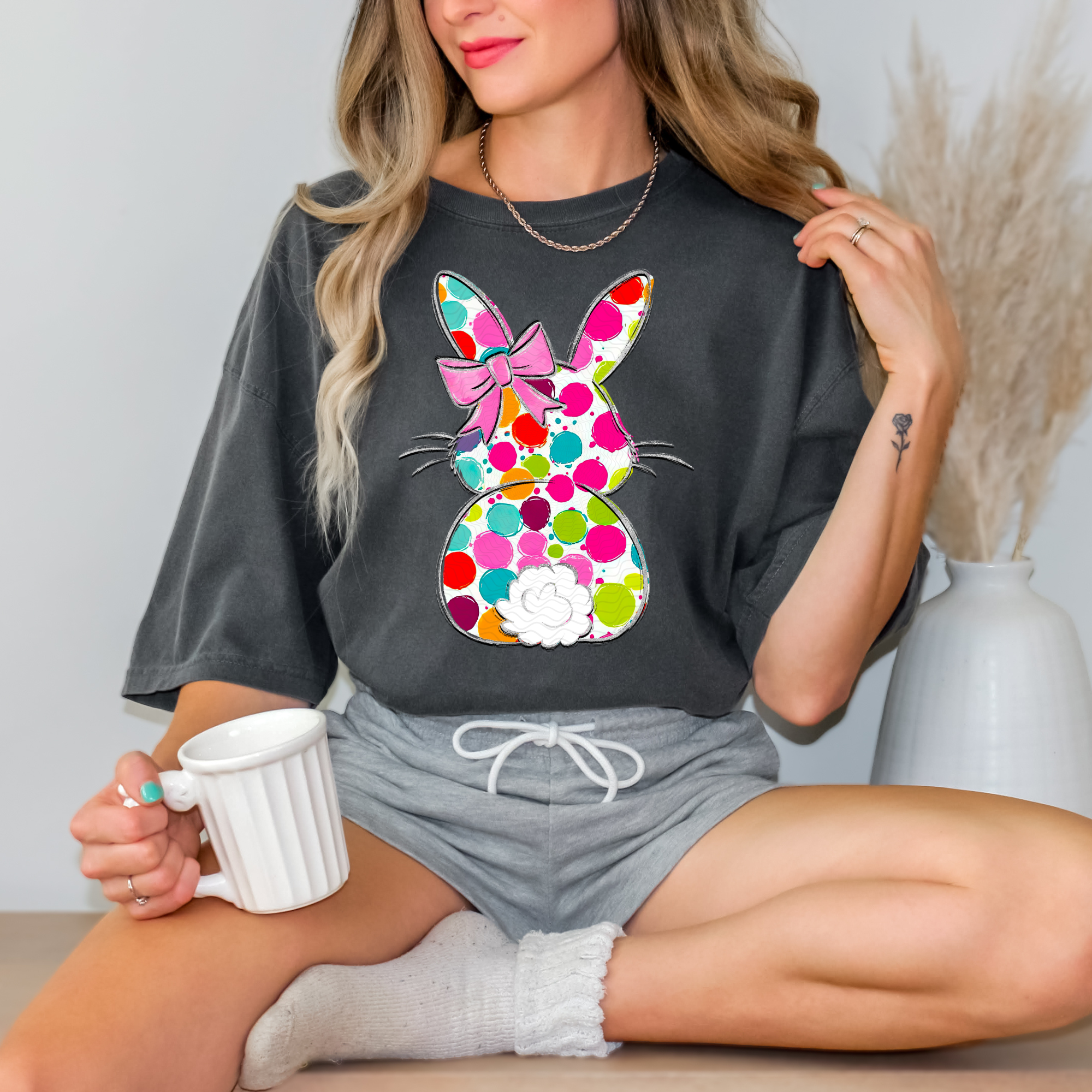 Colorful Dot Bunny **DTF Transfer**