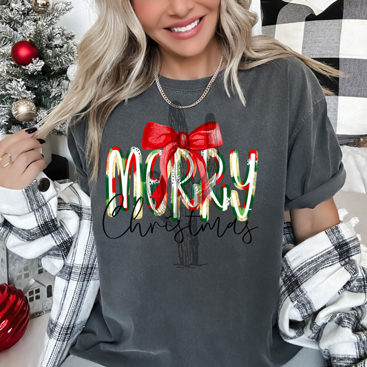 Brushstroke Merry Christmas  **DTF Transfer**
