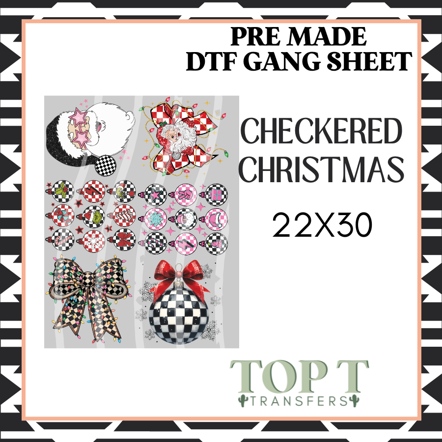 CHECKERED **Pre Made DTF Gang Sheet**
