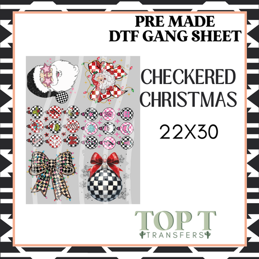 CHECKERED CHRISTMAS (PRE MADE DTF GANG SHEET - 2-5 business day TAT)